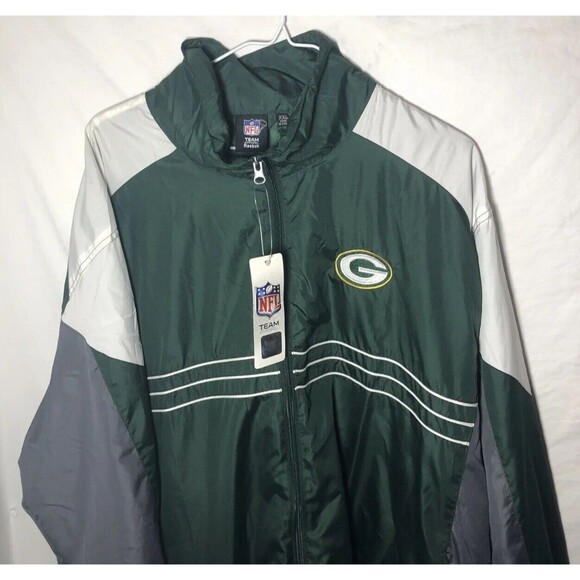 NWT Green Bay Packers SI NFL Team Apparel Mens Black 2XL Windbreaker Jacket - Picture 6 of 6